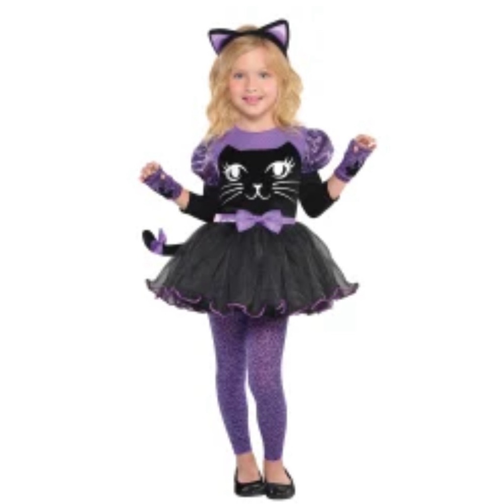 Miss Meow Kitten Costume Size 3-4 Toddler 5 pieces